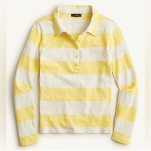 J Crew yellow and cream rugby tee shirt. Size Medium